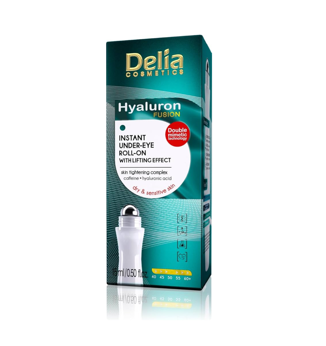 Delia hyaluron care roll on 15ml under eye