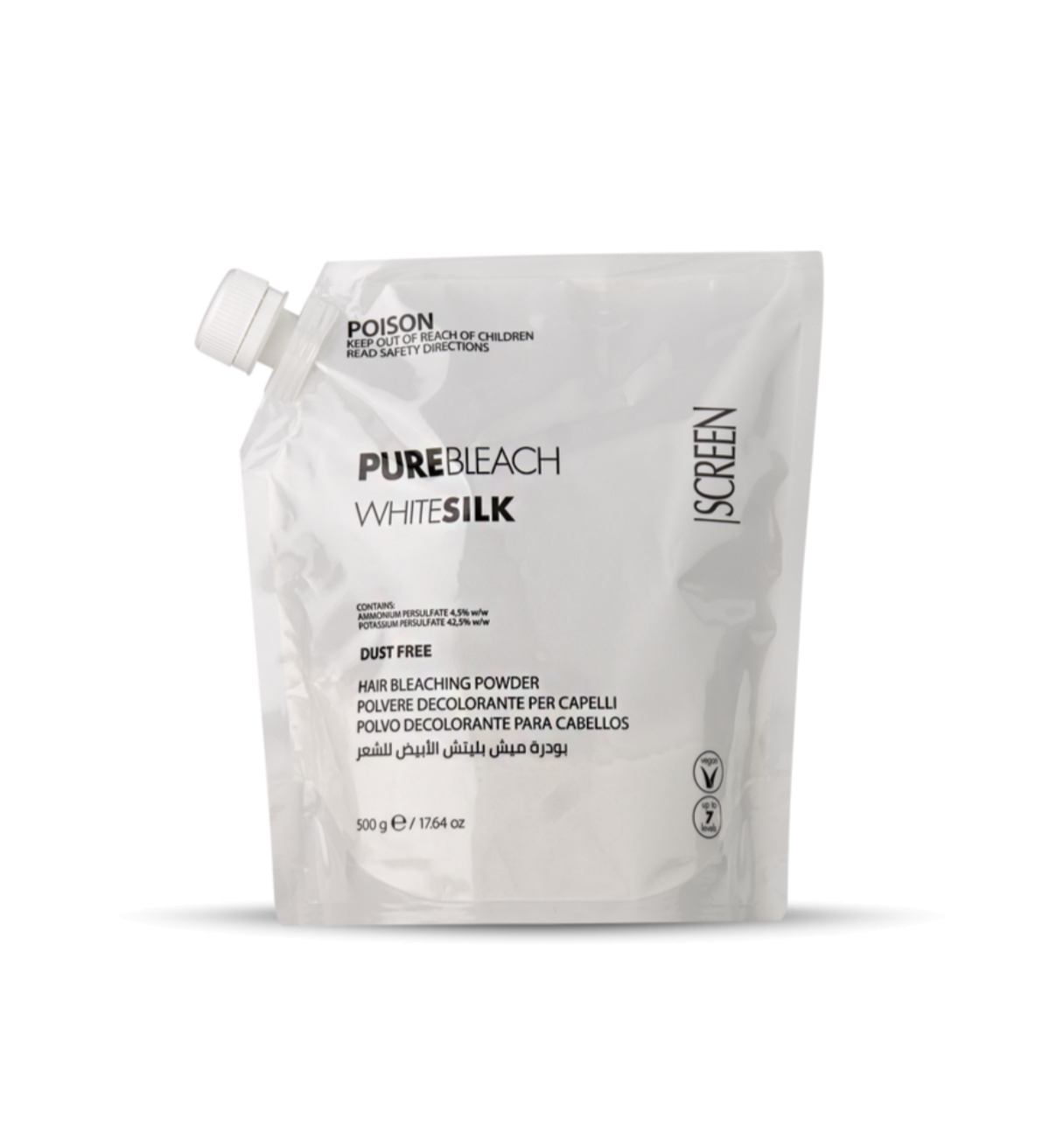Screen pure bleach white silk 500 gram